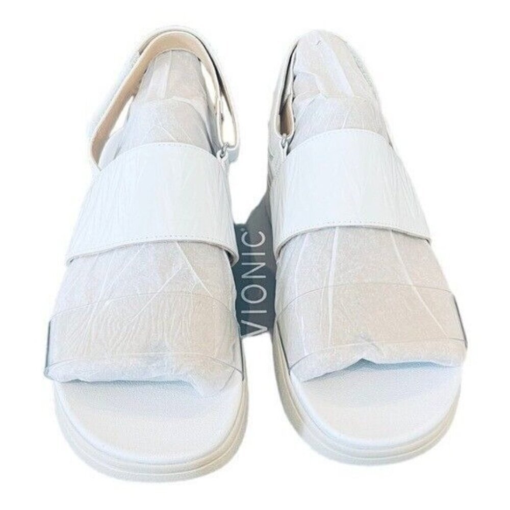 VIONIC Karleen Embossed Leather Sandals White Size 11 NEW - Picture 4 of 8